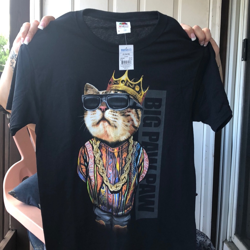 Big Paw Paw 🐾 Cool Cat 😎 Small T-shirt
